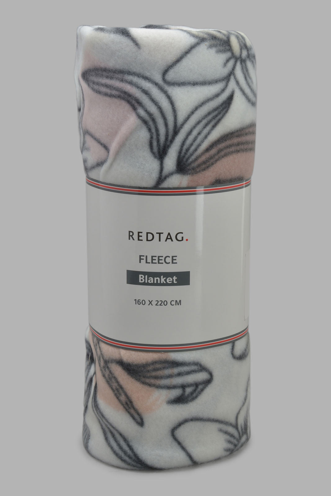 Redtag-Pink/White-Floral-Print-Single-Fleece-Blanket-Category:Blankets,-Colour:Pink,-Filter:Home-Bedroom,-HMW-BED-Blankets,-New-In,-New-In-HMW-BED,-Non-Sale,-S22C,-Section:Homewares-Home-Bedroom-