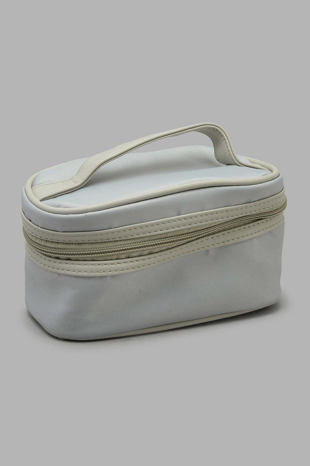 Redtag-Grey-And-White-Polka-Printed-Cosmetic-Pouches-Category:Cosmetics,-Colour:Multicolour,-Filter:Women's-Accessories,-New-In,-New-In-Women-ACC,-Non-Sale,-S22C,-Section:Women,-Women-Cosmetics-Women-