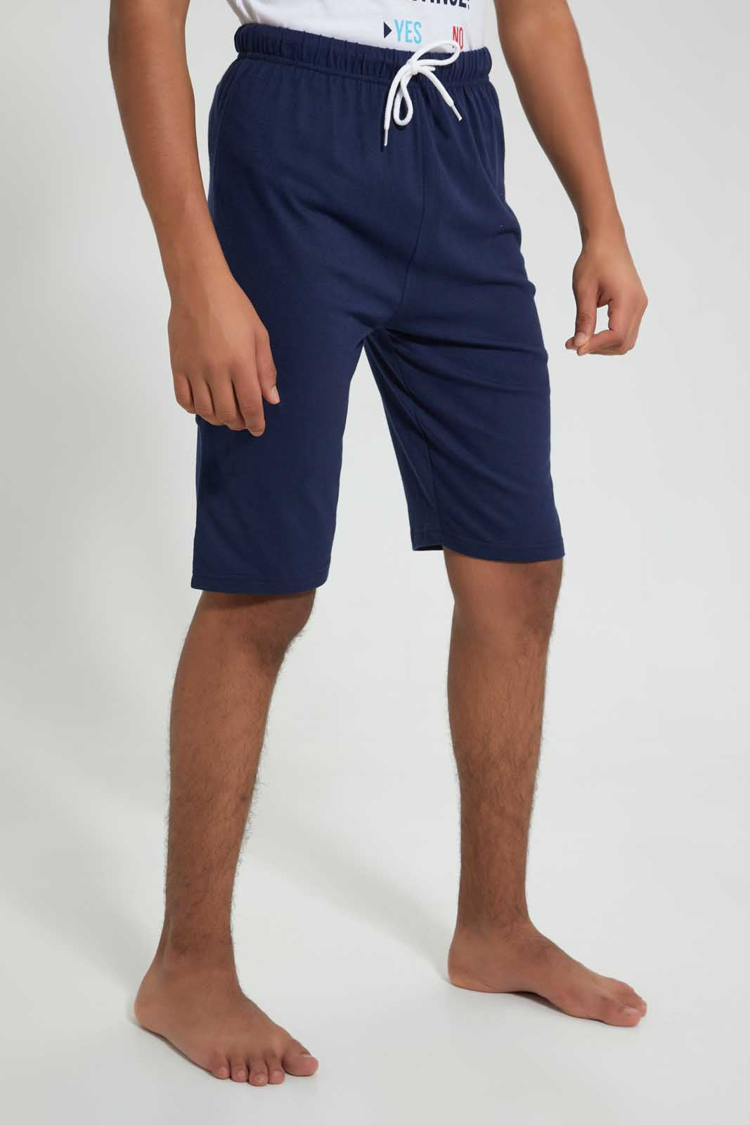 Redtag-White-Game-Over-Night-Suit-Pyjama-Sets-Senior-Boys-9 to 14 Years