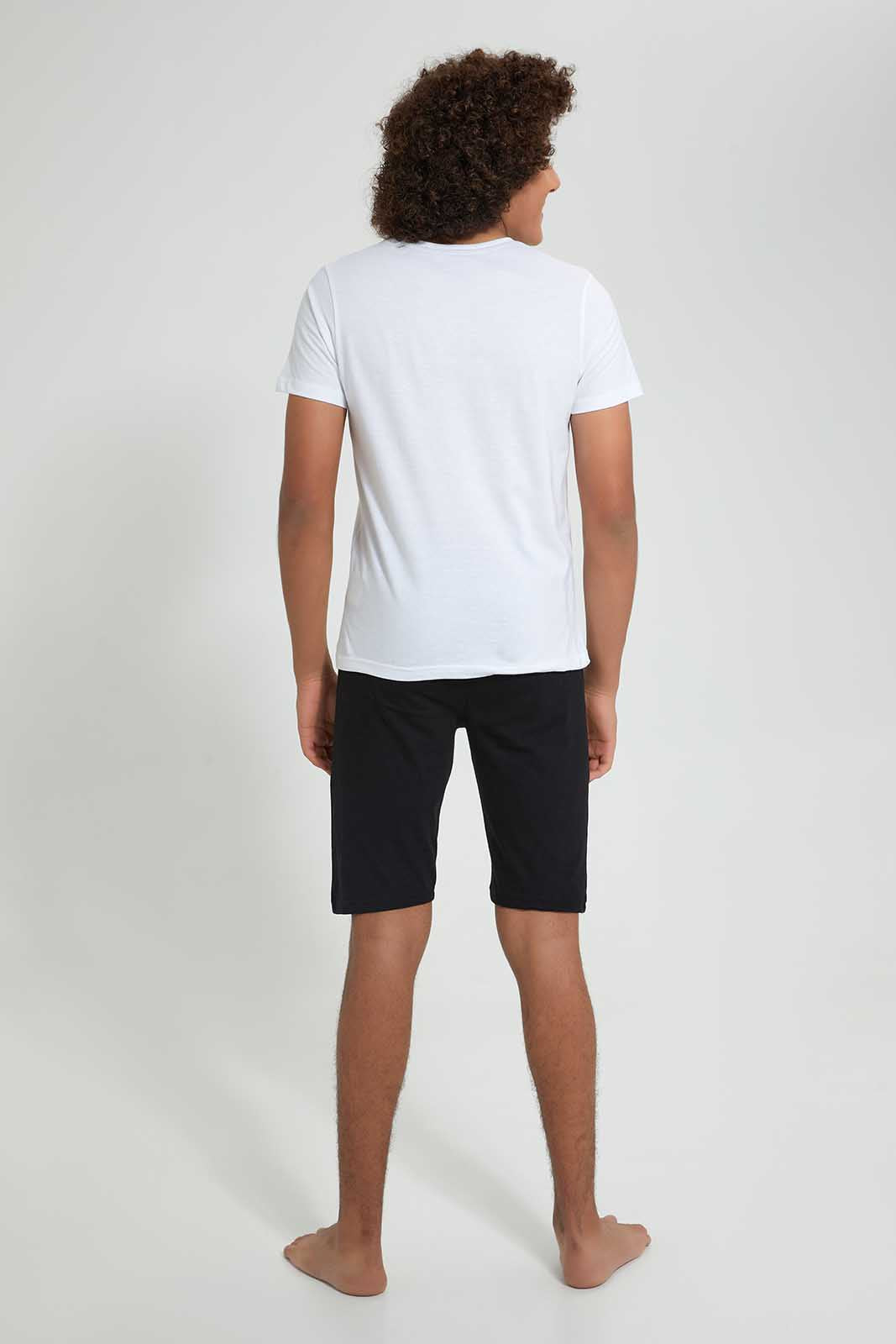 Redtag-White-Brooklyn-Night-Suit-Pyjama-Sets-Senior-Boys-9 to 14 Years