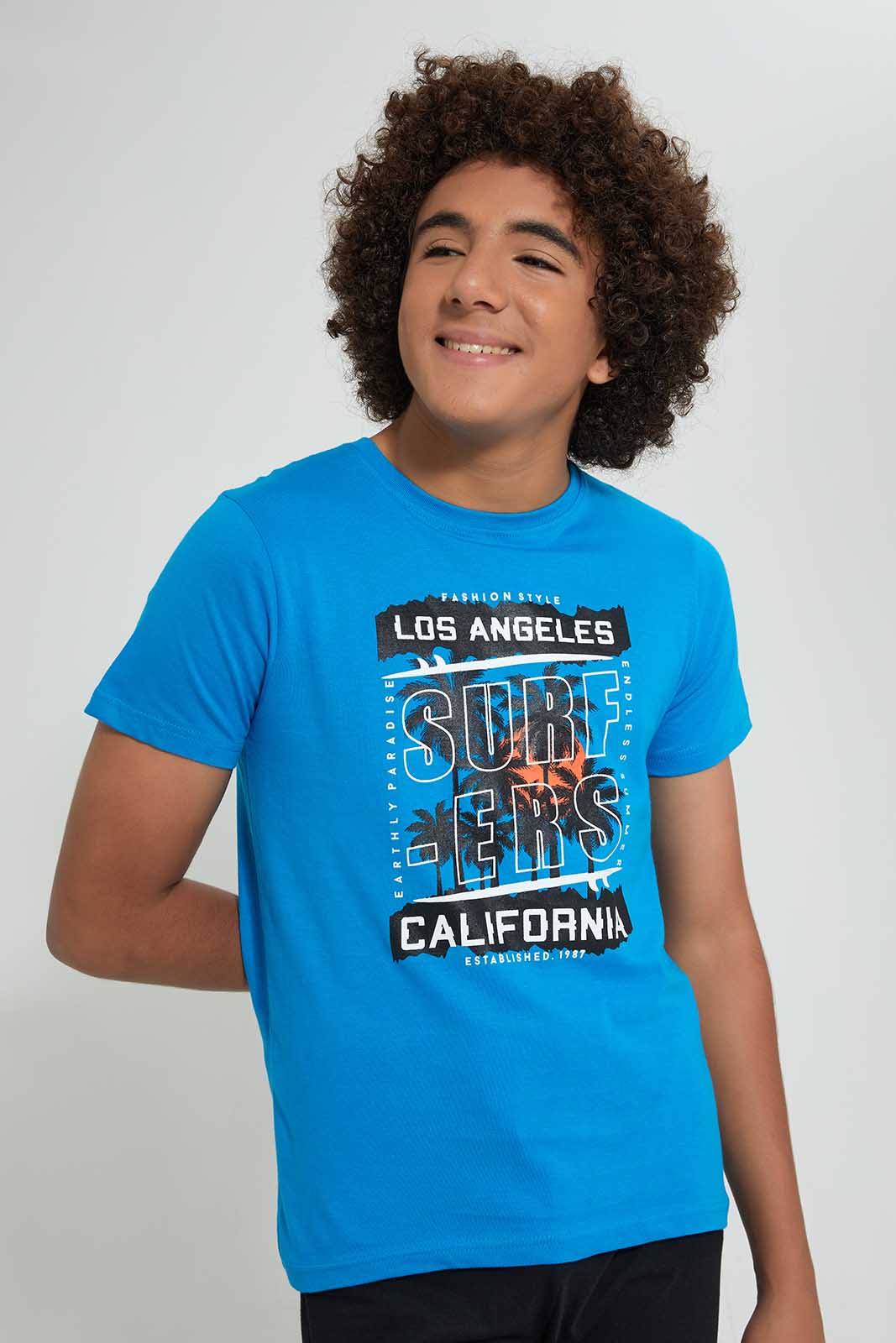 Redtag-Blue-Surfers-Night-Suit-Pyjama-Sets-Senior-Boys-9 to 14 Years