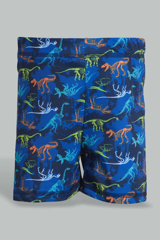 Redtag-Navy-Print-Swimtrunk-Swim-Shorts-Boys-2 to 8 Years