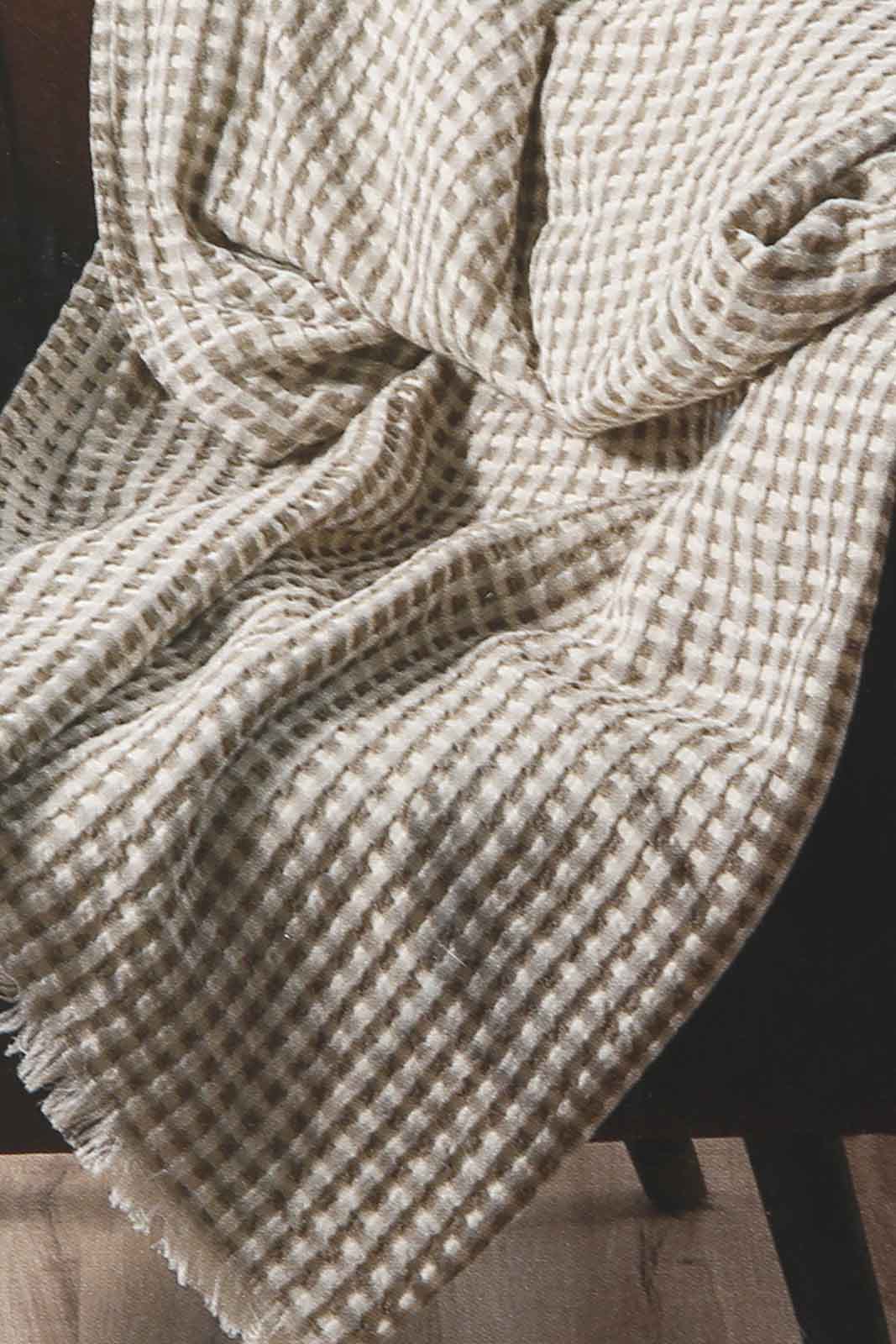 Redtag-Beige-Waffle-Throw-Category:Throws,-Colour:Beige,-Filter:Home-Bedroom,-HMW-BED-Throws,-JUBLIANT,-Non-Sale,-S22C,-Section:Homewares-Home-Bedroom-