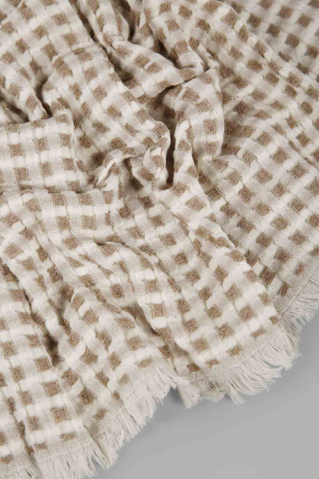 Redtag-Beige-Waffle-Throw-Category:Throws,-Colour:Beige,-Filter:Home-Bedroom,-HMW-BED-Throws,-JUBLIANT,-Non-Sale,-S22C,-Section:Homewares-Home-Bedroom-