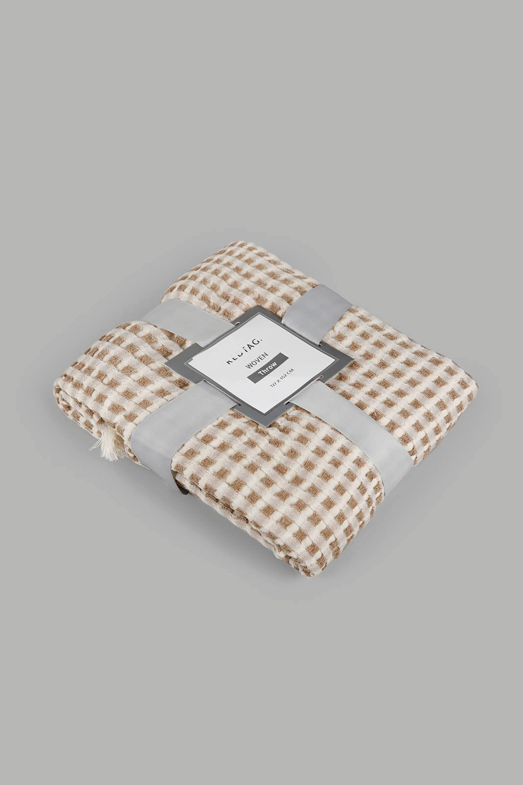 Redtag-Beige-Waffle-Throw-Category:Throws,-Colour:Beige,-Filter:Home-Bedroom,-HMW-BED-Throws,-JUBLIANT,-Non-Sale,-S22C,-Section:Homewares-Home-Bedroom-