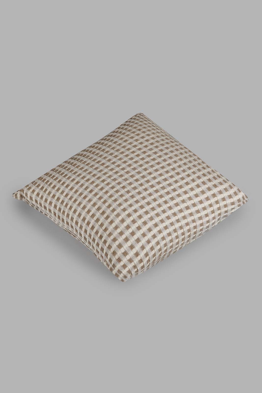Redtag-Beige-Waffle-Cushion-Category:Cushions,-Colour:Beige,-Filter:Home-Bedroom,-HMW-BED-Cushions,-Jubliant,-Non-Sale,-S22B,-Section:Homewares-Home-Bedroom-