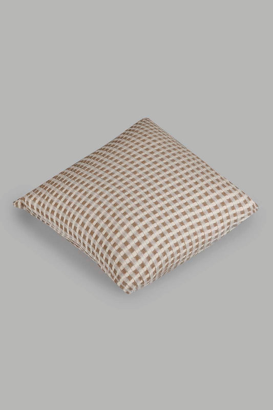 Redtag-Beige-Waffle-Cushion-Category:Cushions,-Colour:Beige,-Filter:Home-Bedroom,-HMW-BED-Cushions,-Jubliant,-Non-Sale,-S22B,-Section:Homewares-Home-Bedroom-