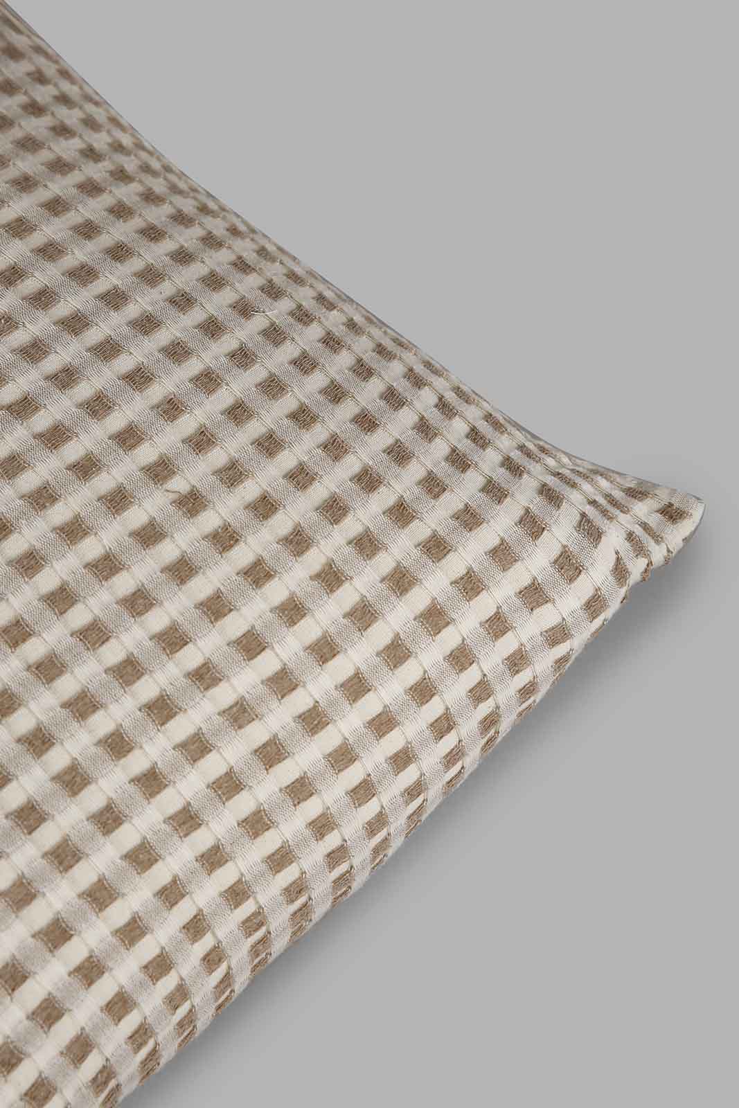 Redtag-Beige-Waffle-Cushion-Category:Cushions,-Colour:Beige,-Filter:Home-Bedroom,-HMW-BED-Cushions,-Jubliant,-Non-Sale,-S22B,-Section:Homewares-Home-Bedroom-