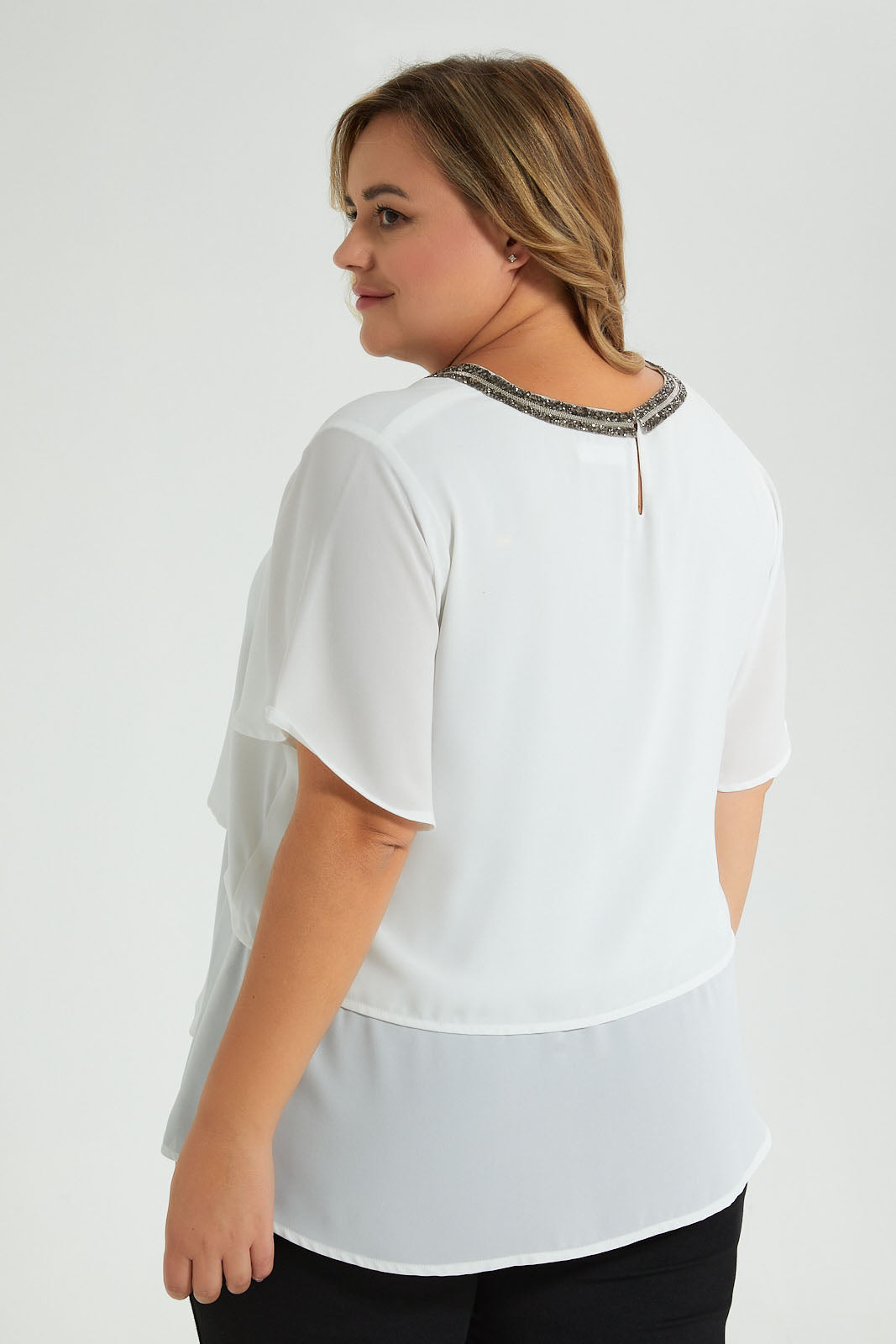 Redtag-Ivory-Embroideredellished-Neck-Double-Layer-Blouse-Colour:Ivory,-Filter:Plus-Size,-LDP-Blouses,-New-In,-New-In-LDP,-Non-Sale,-S22B,-Section:Women-Women's-