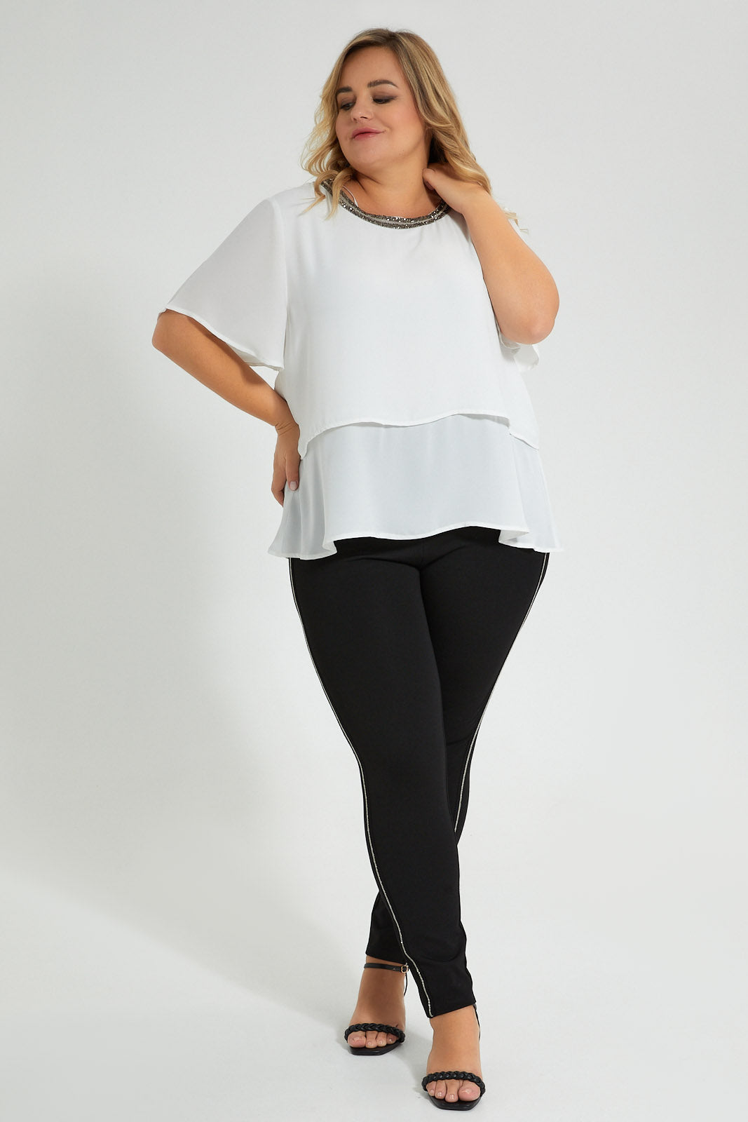 Redtag-Ivory-Embroideredellished-Neck-Double-Layer-Blouse-Colour:Ivory,-Filter:Plus-Size,-LDP-Blouses,-New-In,-New-In-LDP,-Non-Sale,-S22B,-Section:Women-Women's-