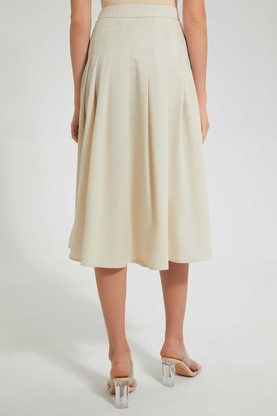 Redtag-Cream-Flared-Skirts-Skirts-Women's-