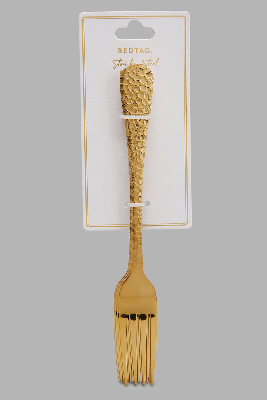 Redtag-Gold-Dinner-Fork-Hammered-Finish-Set-(4-Piece)-Category:Forks,-Colour:Gold,-Filter:Home-Dining,-HMW-DIN-Cutlery,-S22C,-Section:Homewares-Home-Dining-
