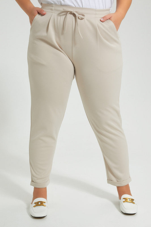 Redtag-Beige-Tapered-Leg-Turn-Up-Trouser-Colour:Beige,-Filter:Plus-Size,-LDP-Trousers,-New-In,-New-In-LDP,-Non-Sale,-S22B,-Section:Women-Women's-