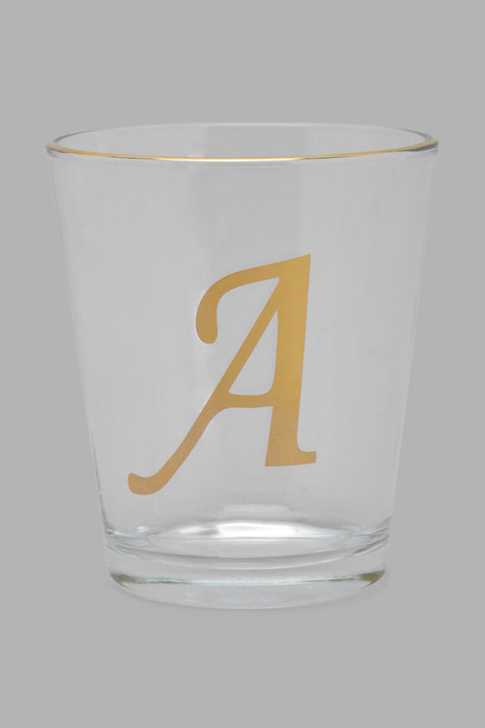 Clear Glass With Alphabet A