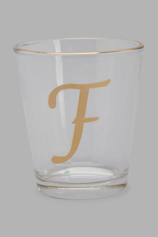 Clear Glass With Alphabet F