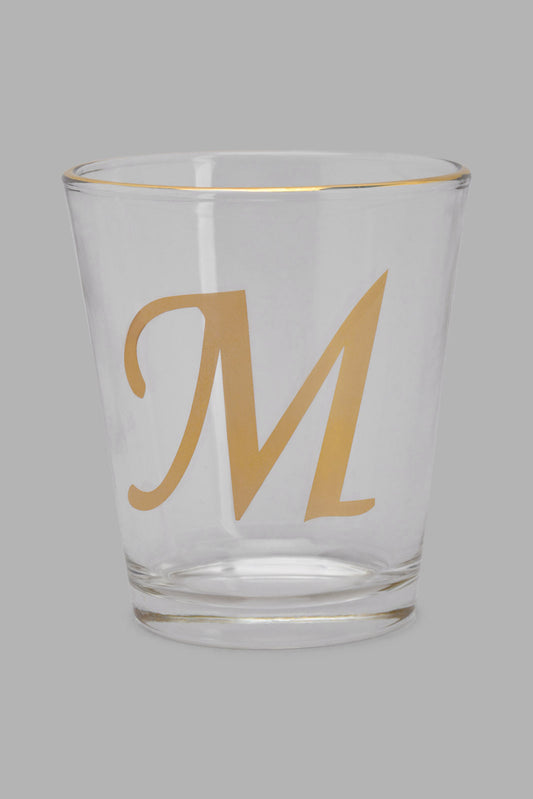 Clear Glass With Alphabet M