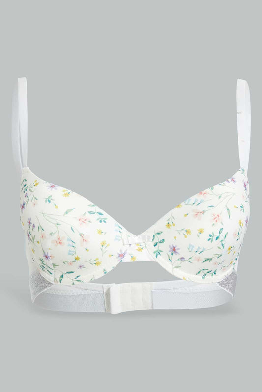 Redtag-Ivory-Floral-Printed-Padded-Plunge-Bra-Plunge-Bras-Women's-
