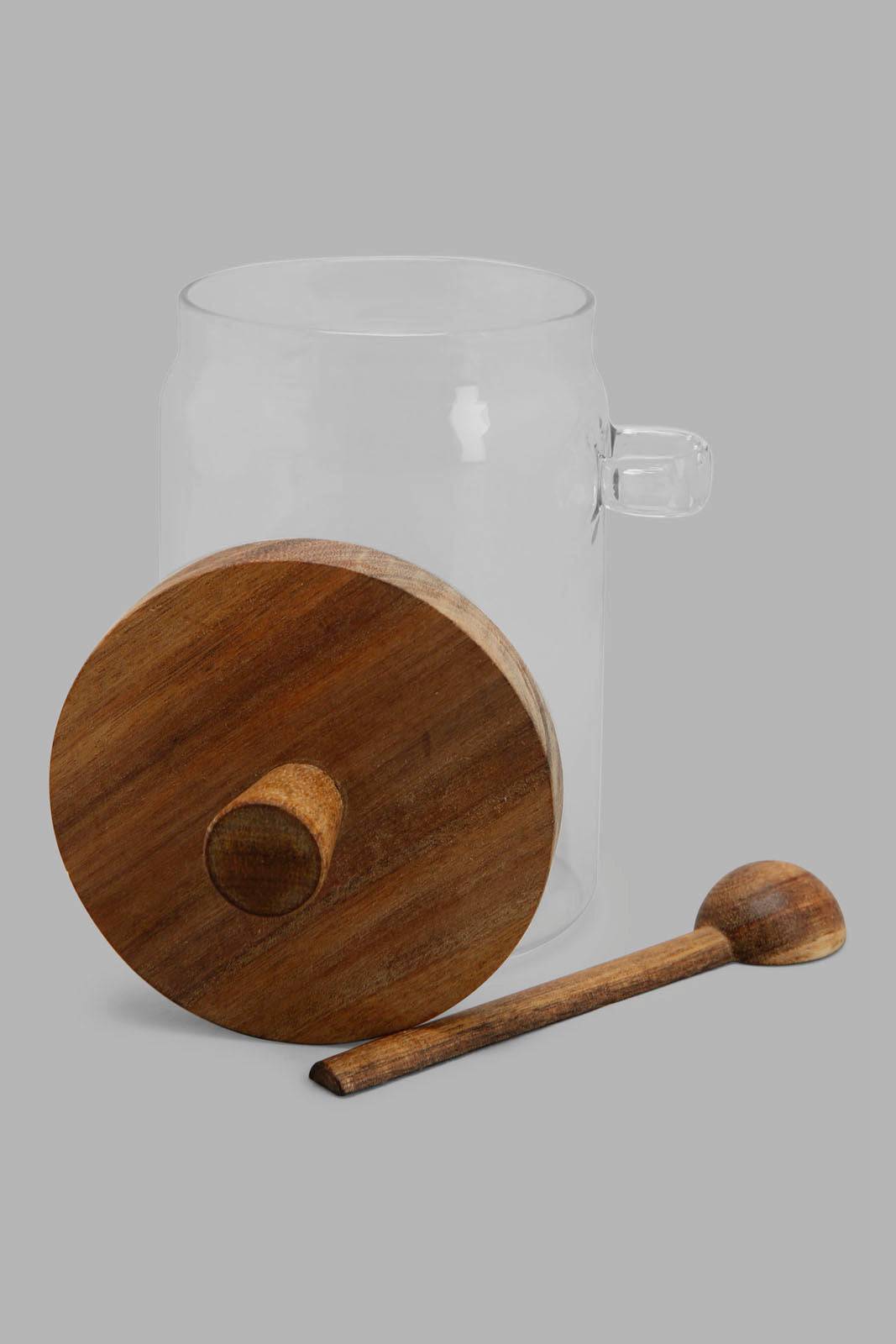 Redtag-Borosilicate-Glass-Jar-With-Lid-And-Spoon-(Medium)-Category:Canisters-And-Jars,-Colour:White,-Deals:New-In,-Filter:Home-Dining,-HARMONY,-HMW-DIN-Storage,-New-In-HMW-DIN,-Non-Sale,-Section:Homewares,-W22O-Home-Dining-