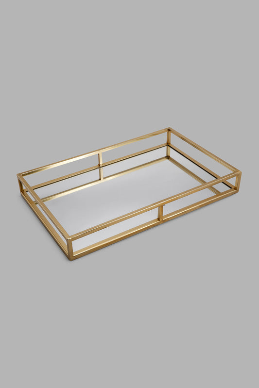 Redtag-Gold-Rectangle-Mirror-Tray-(Large)-Category:Trays,-Colour:Gold,-Deals:New-In,-Filter:Home-Dining,-HMW-DIN-Serveware,-New-In-HMW-DIN,-Non-Sale,-Section:Homewares,-W22A-Home-Dining-