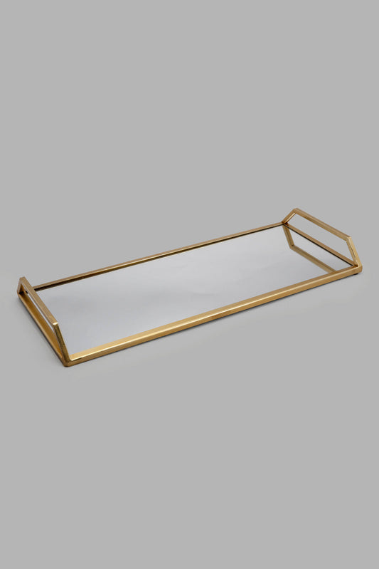 Redtag-Gold-Rectangle-Mirror-Tray-(Large)-Category:Trays,-Colour:Gold,-Deals:New-In,-Filter:Home-Dining,-HMW-DIN-Serveware,-New-In-HMW-DIN,-Non-Sale,-Section:Homewares,-W22A-Home-Dining-
