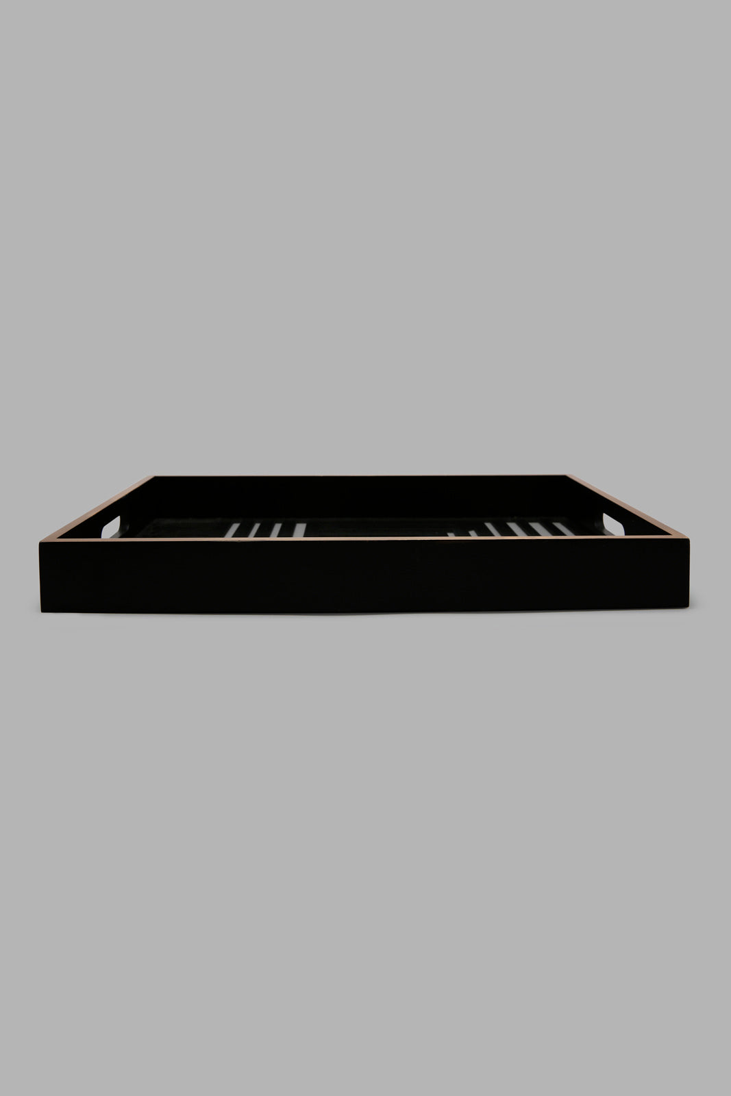 Redtag-Gold-And-Black-Rectangle-Laser-Cut-Tray-(Large)-Category:Trays,-Colour:Black,-Deals:New-In,-Filter:Home-Dining,-HMW-DIN-Serveware,-New-In-HMW-DIN,-Non-Sale,-Section:Homewares,-W22A-Home-Dining-