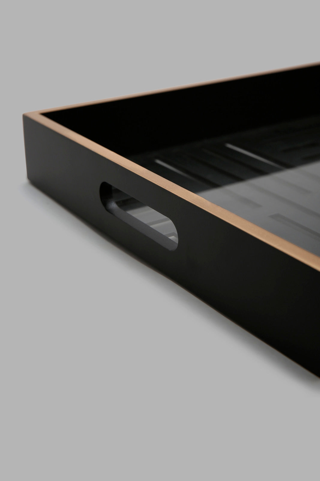 Redtag-Gold-And-Black-Rectangle-Laser-Cut-Tray-(Large)-Category:Trays,-Colour:Black,-Deals:New-In,-Filter:Home-Dining,-HMW-DIN-Serveware,-New-In-HMW-DIN,-Non-Sale,-Section:Homewares,-W22A-Home-Dining-