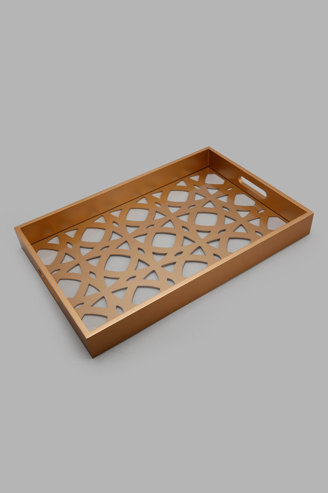 Redtag-Gold-Rectangle-Laser-Cut-Tray-(Large)-Category:Trays,-Colour:Gold,-Deals:New-In,-Filter:Home-Dining,-HMW-DIN-Serveware,-New-In-HMW-DIN,-Non-Sale,-Section:Homewares,-W22A-Home-Dining-