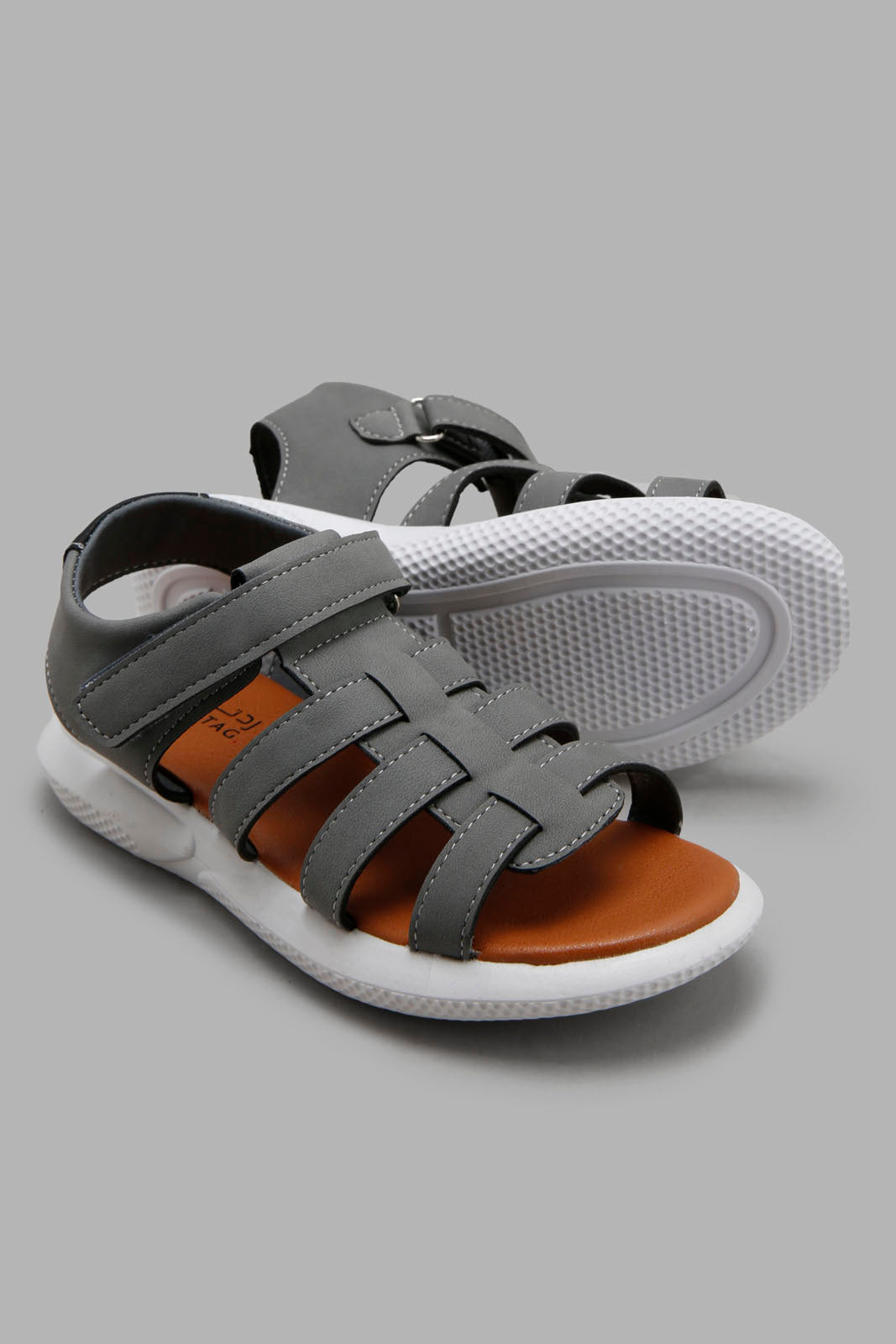 Redtag-Grey-Fisherman-Sandal-BSR-Sandals,-Category:Sandals,-Colour:Grey,-Deals:New-In,-Filter:Boys-Footwear-(5-to-14-Yrs),-New-In-BSR-FOO,-Non-Sale,-Section:Boys-(0-to-14Yrs),-W22O-Senior-Boys-5 to 14 Years