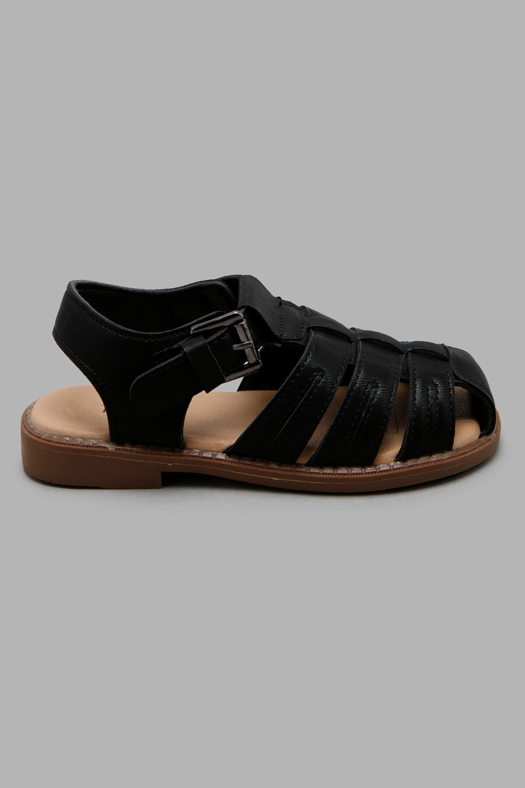 Redtag-Black-Fisherman-Sandal-BSR-Sandals,-Category:Sandals,-Colour:Black,-Deals:New-In,-Filter:Boys-Footwear-(5-to-14-Yrs),-New-In-BSR-FOO,-Non-Sale,-Section:Boys-(0-to-14Yrs),-W22O-Senior-Boys-5 to 14 Years