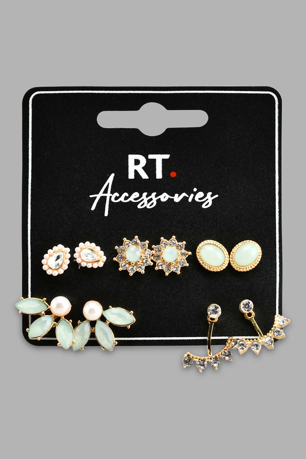 Redtag-Gold-Earrings-Set-(5-Piece)-Colour:Gold,-Filter:Women's-Accessories,-New-In,-New-In-Women-ACC,-Non-Sale,-S22A,-Women-Jewellery-Women-