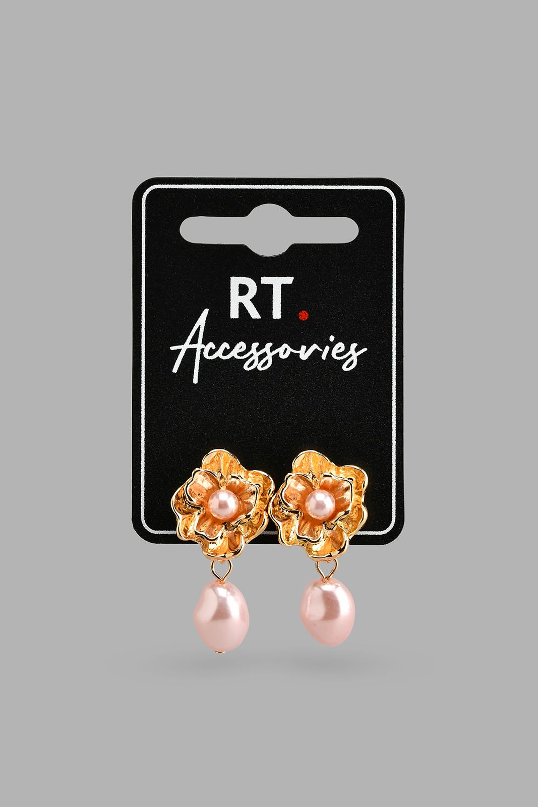 Redtag-Gold-Earrings-With-Pearls-Colour:Gold,-Filter:Women's-Accessories,-New-In,-New-In-Women-ACC,-Non-Sale,-S22A,-Women-Jewellery-Women-