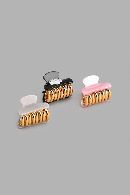 Redtag-Assorted-Hair-Claw-Set-(3-Piece)-Colour:Assorted,-Filter:Women's-Accessories,-New-In,-New-In-Women-ACC,-Non-Sale,-S22A,-Women-Hair-Clips-Women-