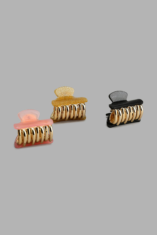 Redtag-Assorted-Hair-Clip-Set-(3-Piece)-Colour:Assorted,-Filter:Women's-Accessories,-New-In,-New-In-Women-ACC,-Non-Sale,-S22A,-Women-Hair-Clips-Women-