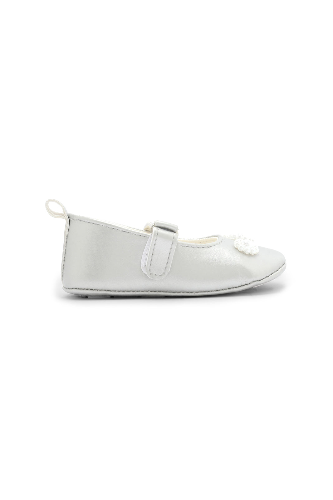 Redtag-Silver-Pram-Shoe-2FOR69,-Category:Shoes,-Colour:Silver,-Deals:2-FOR-69,-Deals:New-In,-Dept:New-Born,-Filter:Baby-Footwear-(0-to-18-Mths),-NBF-Shoes,-New-In-NBF-FOO,-S22C,-Section:Boys-(0-to-14Yrs)-Baby-