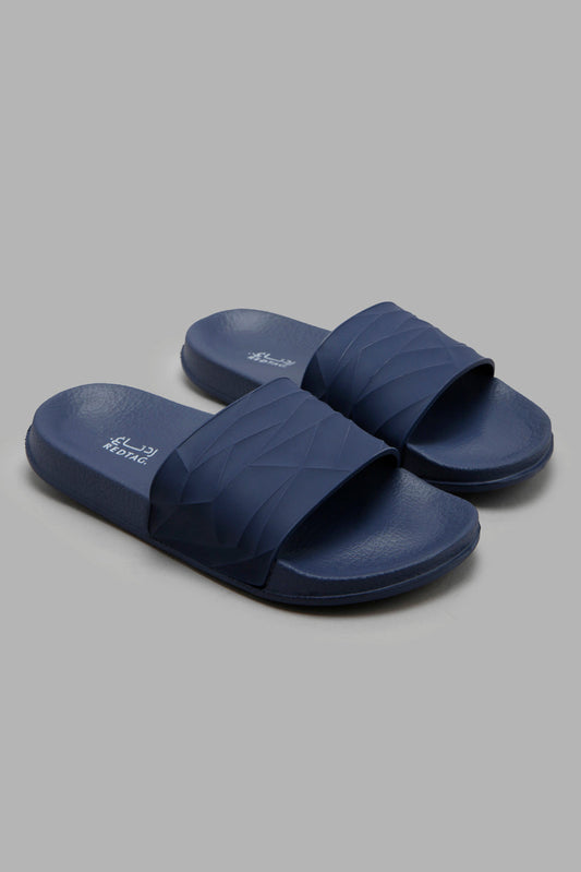 Redtag-Navy-Geometric-Slide-BSR-Flip-Flops,-Category:Flip-Flops,-Colour:Navy,-Deals:3-For-90,-Deals:New-In,-Filter:Boys-Footwear-(5-to-14-Yrs),-New-In-BSR-FOO,-S22B,-Section:Boys-(0-to-14Yrs)-Senior-Boys-5 to 14 Years