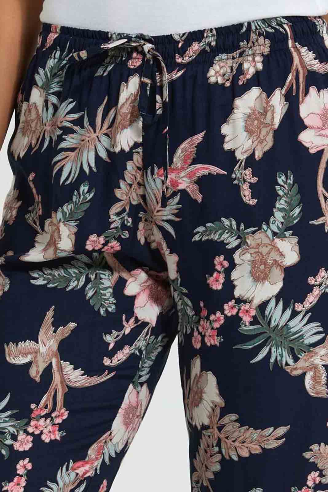 Redtag-Navy-Floral-Printed-Pyjama-Bottom-Pyjama-Bottoms-Women's-