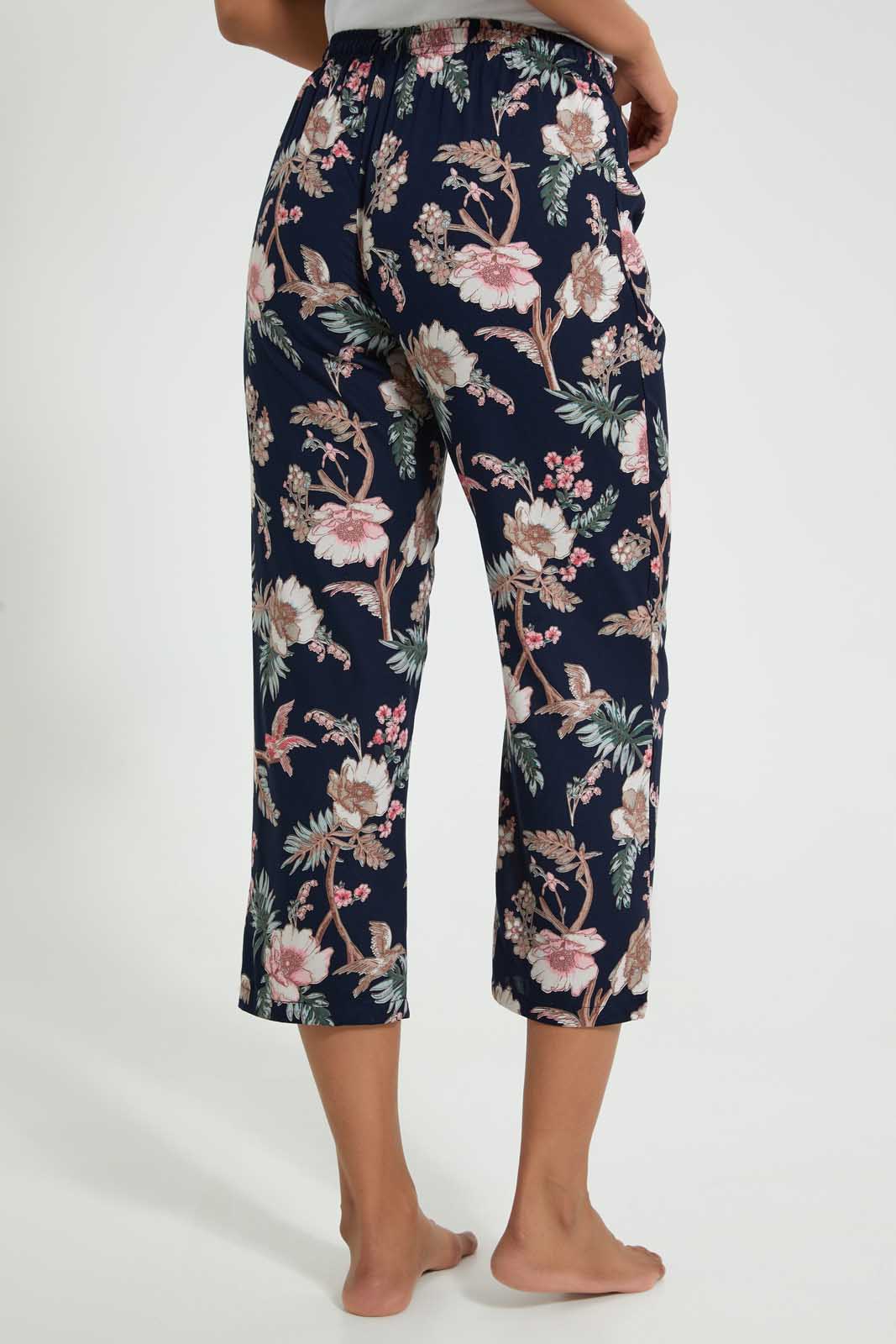 Redtag-Navy-Floral-Printed-Pyjama-Bottom-Pyjama-Bottoms-Women's-