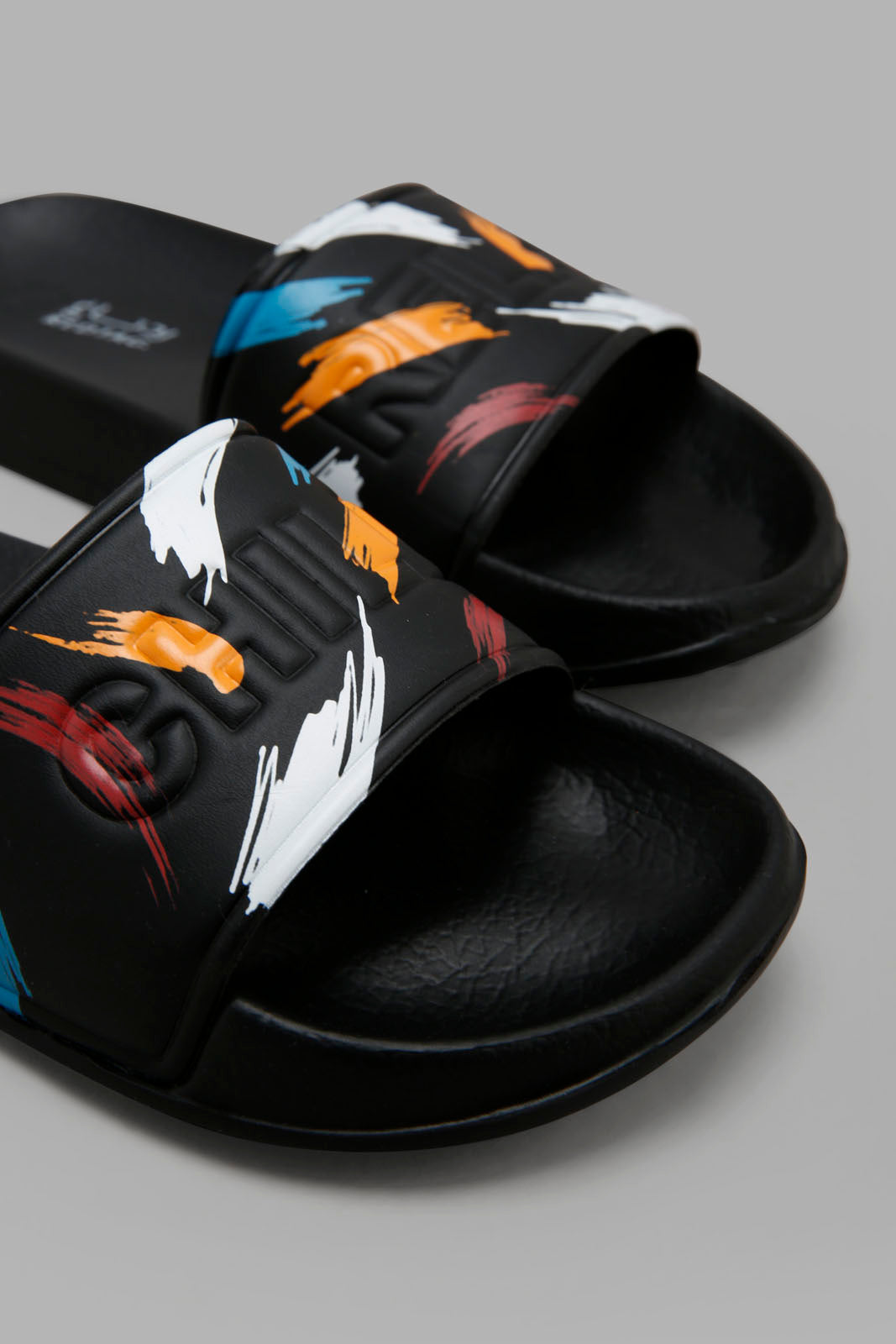 Redtag-Black-Paint-Splash-Slide-BSR-Flip-Flops,-Category:Flip-Flops,-Colour:Black,-Filter:Boys-Footwear-(5-to-14-Yrs),-Non-Sale,-S22C,-Section:Boys-(0-to-14Yrs)-Senior-Boys-5 to 14 Years
