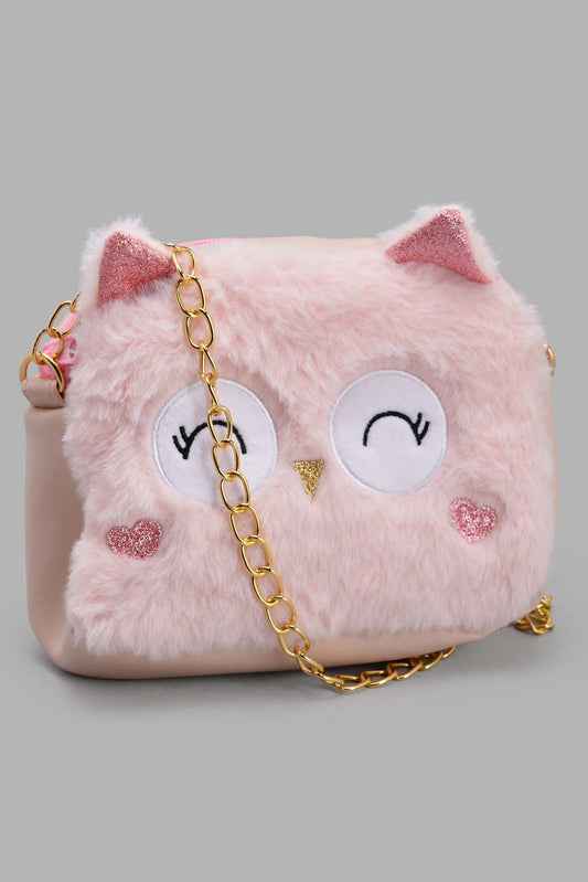 Redtag-Pink-Faux-Fur-Cross-Body-Bag-Category:Bags,-Colour:Pink,-Filter:Girls-Accessories,-GIR-Bags,-New-In,-New-In-GIR-ACC,-Non-Sale,-S22C,-Section:Girls-(0-to-14Yrs)-Girls-