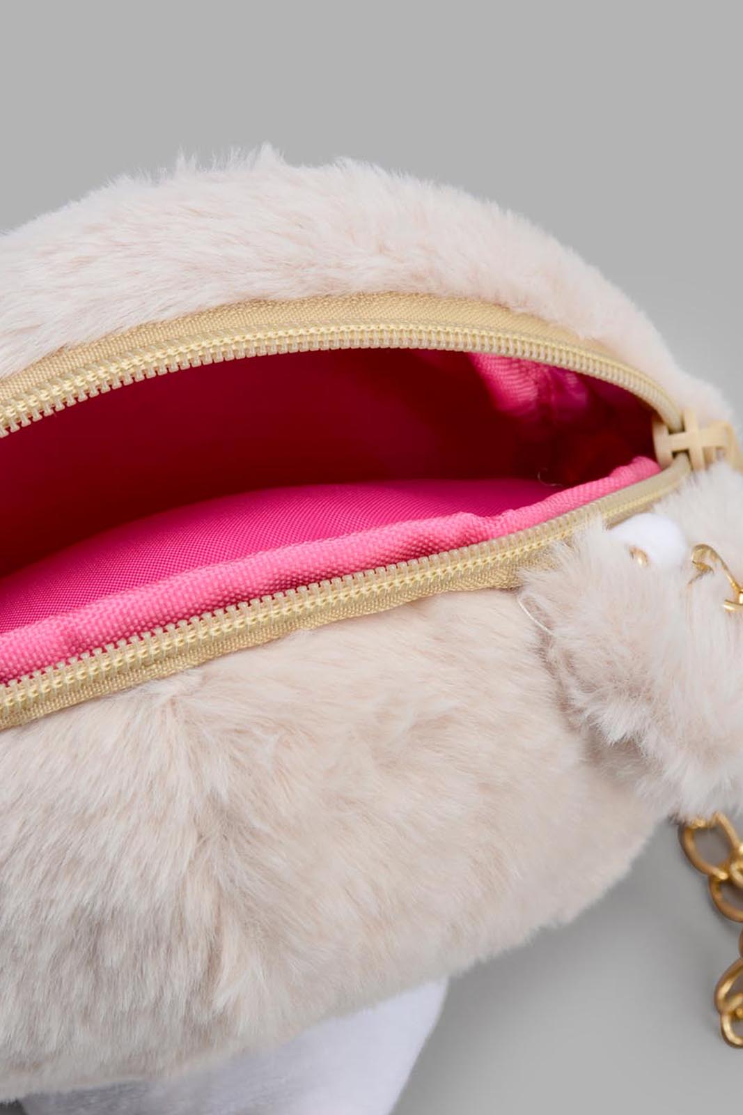 Redtag-White-Faux-Fur-Cross-Body-Bag-Category:Bags,-Colour:White,-Filter:Girls-Accessories,-GIR-Bags,-New-In,-New-In-GIR-ACC,-Non-Sale,-S22C,-Section:Girls-(0-to-14Yrs)-Girls-