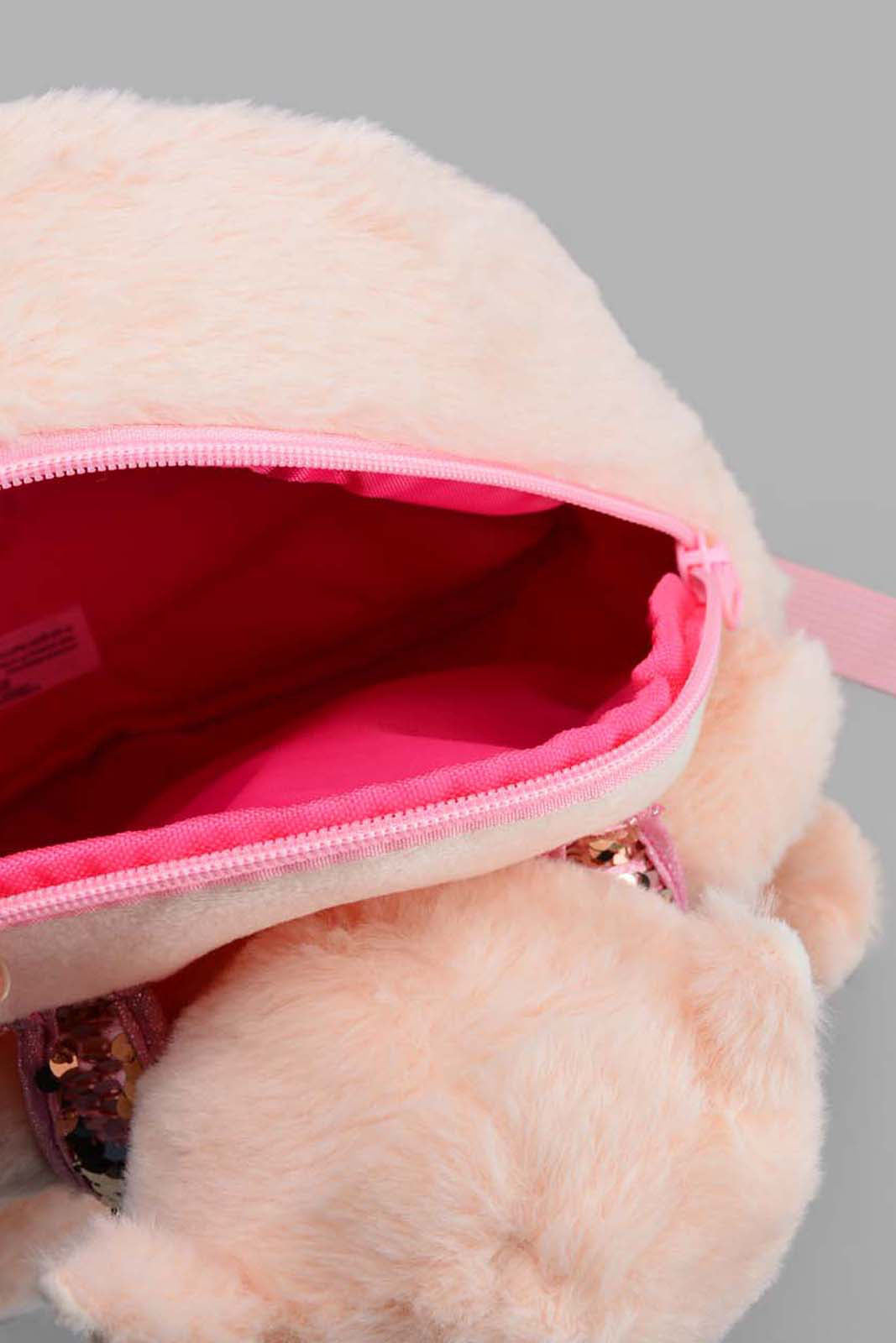 Redtag-Pink-Faux-Fur-Backpack-Category:Bags,-Colour:Pink,-Filter:Girls-Accessories,-GIR-Bags,-New-In,-New-In-GIR-ACC,-Non-Sale,-S22C,-Section:Girls-(0-to-14Yrs)-Girls-