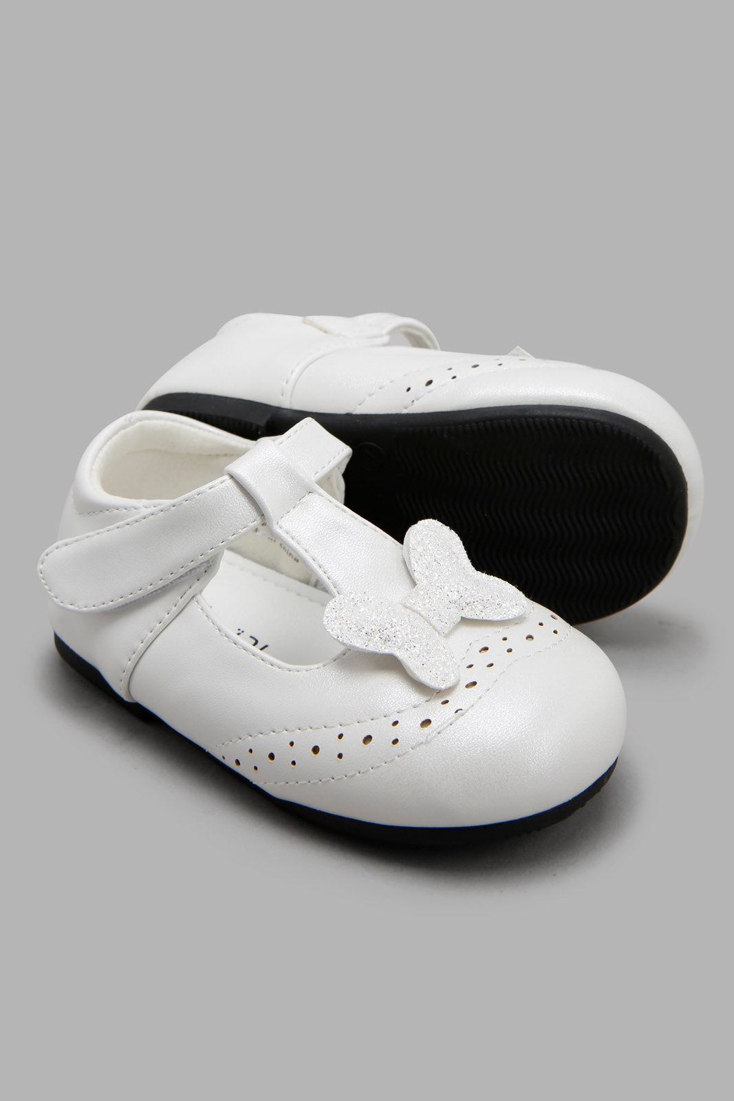 Redtag-White-Butterfly-Ballerina-Category:Shoes,-Colour:White,-Deals:New-In,-Filter:Girls-Footwear-(1-to-3-Yrs),-ING-Shoes,-New-In-ING-FOO,-Non-Sale,-Section:Girls-(0-to-14Yrs),-W22O-Infant-Girls-1 to 3 Years