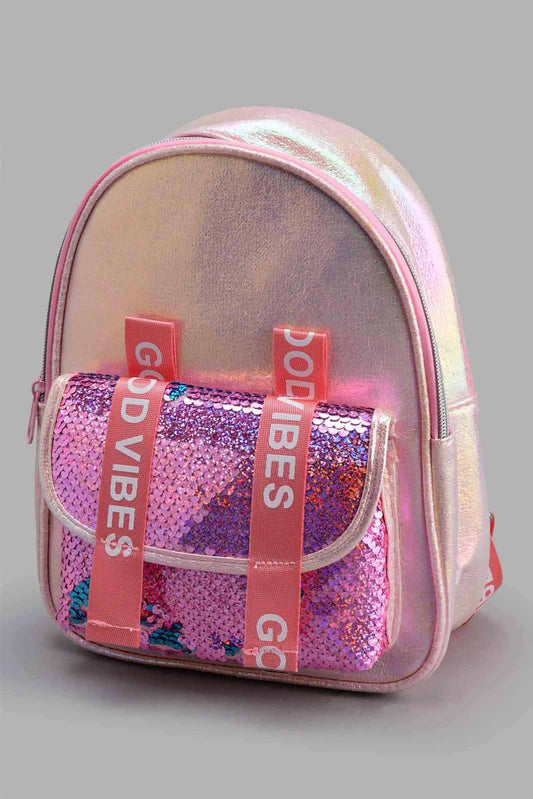 Redtag-Multicolour-Embellished-Backpack-Category:Bags,-Colour:Pink,-Filter:Girls-Accessories,-GIR-Bags,-New-In,-New-In-GIR-ACC,-Non-Sale,-S22C,-Section:Girls-(0-to-14Yrs)-Girls-