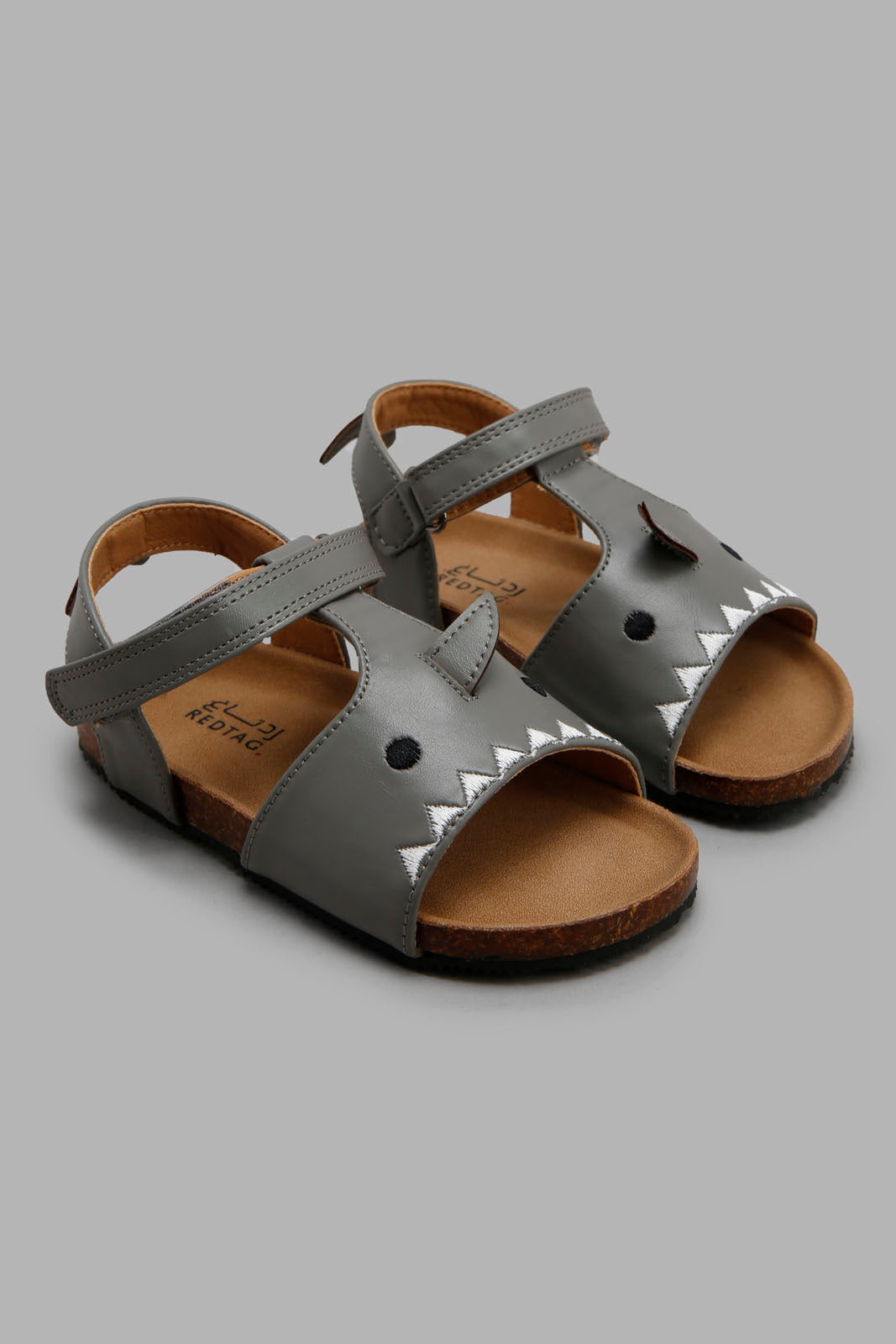 Redtag-Grey-Cork-Sandal-BOY-Sandals,-Category:Sandals,-Colour:Grey,-Deals:New-In,-Filter:Boys-Footwear-(3-to-5-Yrs),-New-In-BOY-FOO,-Non-Sale,-Section:Boys-(0-to-14Yrs),-W22O-Boys-3 to 5 Years
