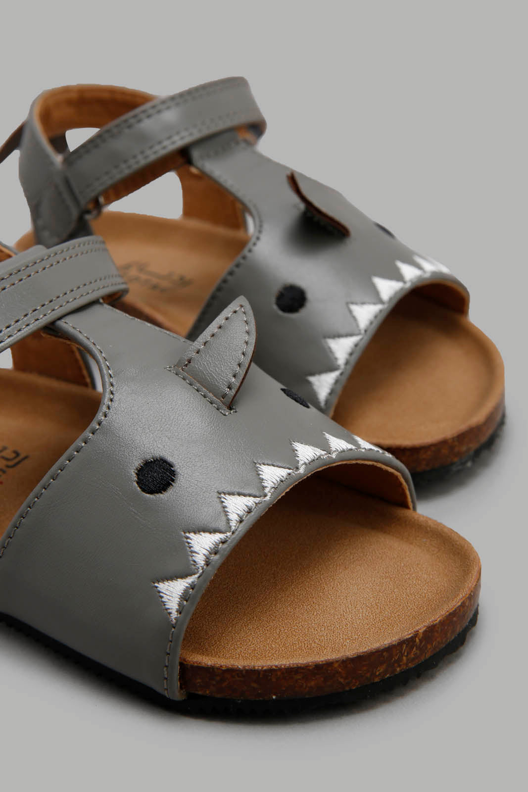 Redtag-Grey-Cork-Sandal-BOY-Sandals,-Category:Sandals,-Colour:Grey,-Deals:New-In,-Filter:Boys-Footwear-(3-to-5-Yrs),-New-In-BOY-FOO,-Non-Sale,-Section:Boys-(0-to-14Yrs),-W22O-Boys-3 to 5 Years