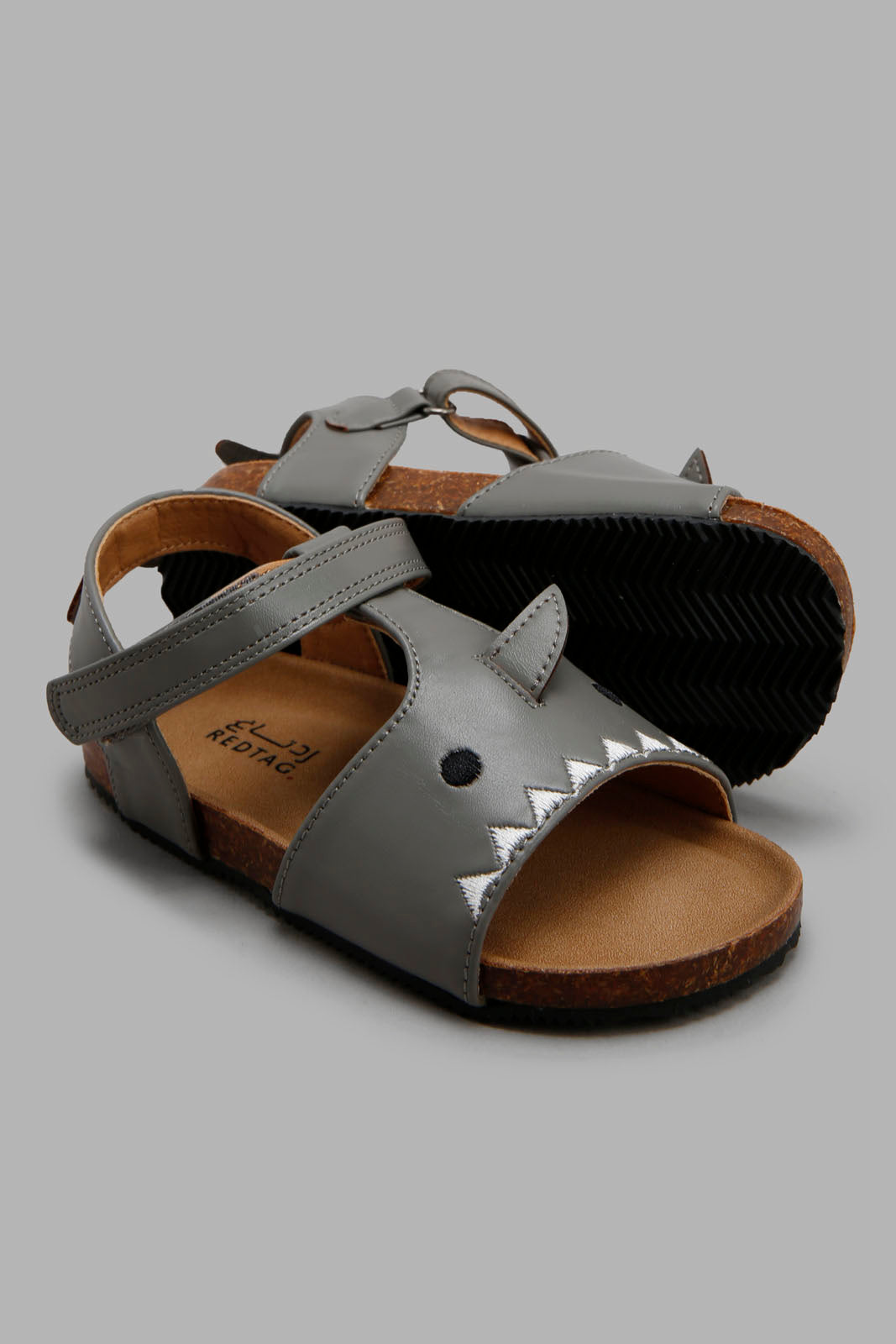 Redtag-Grey-Cork-Sandal-BOY-Sandals,-Category:Sandals,-Colour:Grey,-Deals:New-In,-Filter:Boys-Footwear-(3-to-5-Yrs),-New-In-BOY-FOO,-Non-Sale,-Section:Boys-(0-to-14Yrs),-W22O-Boys-3 to 5 Years