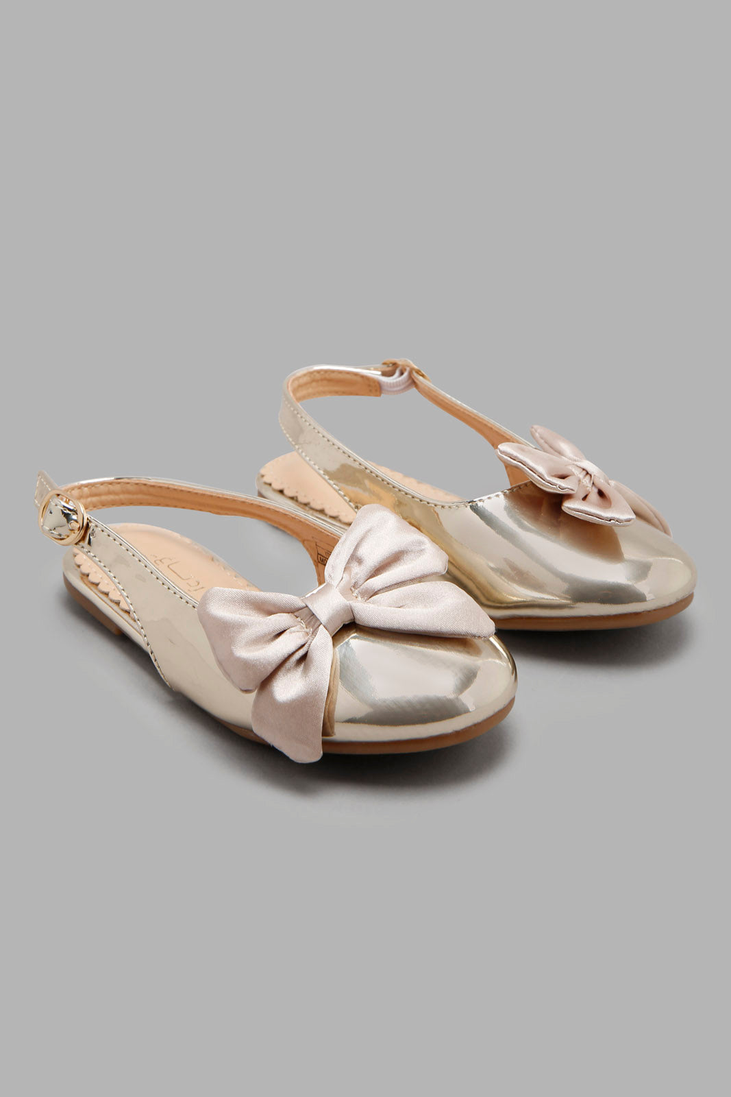 Redtag-Gold-Bow-Mules-Category:Shoes,-Colour:Gold,-Deals:New-In,-Filter:Girls-Footwear-(3-to-5-Yrs),-GIR-Shoes,-New-In-GIR-FOO,-Non-Sale,-Section:Girls-(0-to-14Yrs),-W22A-Girls-3 to 5 Years