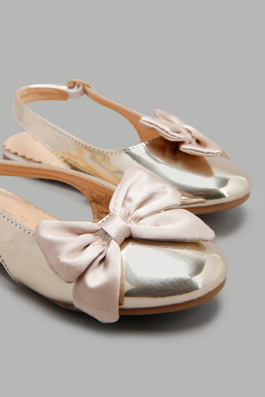 Redtag-Gold-Bow-Mules-Category:Shoes,-Colour:Gold,-Deals:New-In,-Filter:Girls-Footwear-(3-to-5-Yrs),-GIR-Shoes,-New-In-GIR-FOO,-Non-Sale,-Section:Girls-(0-to-14Yrs),-W22A-Girls-3 to 5 Years