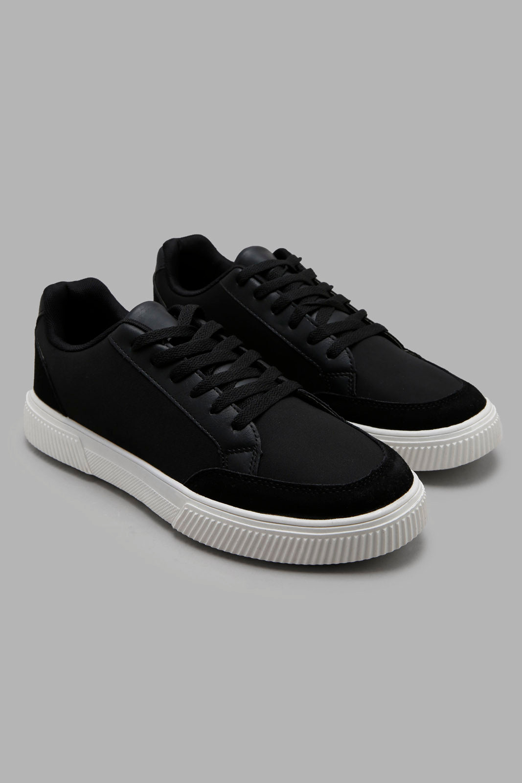 Redtag-Black-Lace-Up-Sneaker-Category:Shoes,-Colour:Black,-Deals:New-In,-Filter:Men's-Footwear,-Men-Shoes,-New-In-Men-FOO,-Non-Sale,-S22B,-Section:Men-Men's-