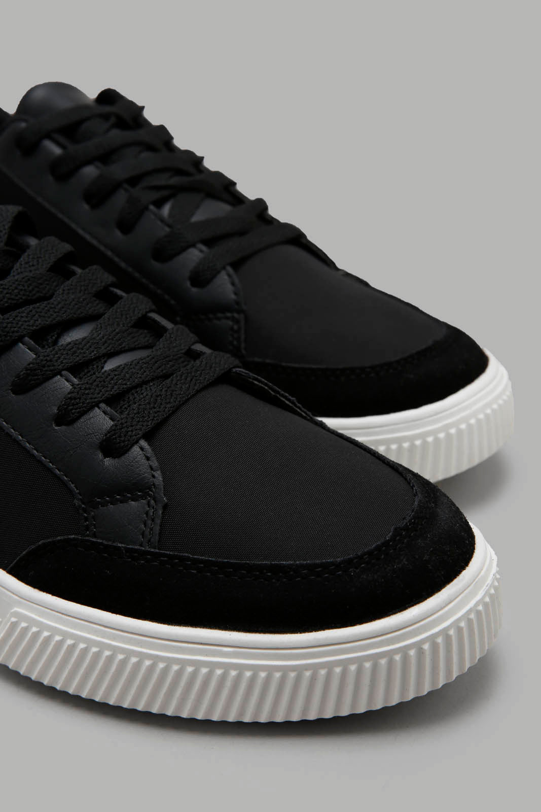 Redtag-Black-Lace-Up-Sneaker-Category:Shoes,-Colour:Black,-Deals:New-In,-Filter:Men's-Footwear,-Men-Shoes,-New-In-Men-FOO,-Non-Sale,-S22B,-Section:Men-Men's-